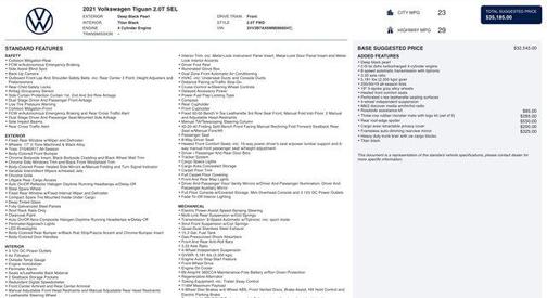 2021 Volkswagen Tiguan 2.0T SEL