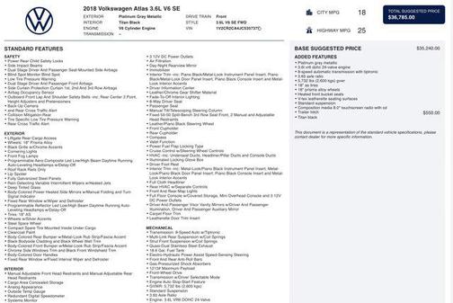 2018 Volkswagen Atlas 3.6L SE