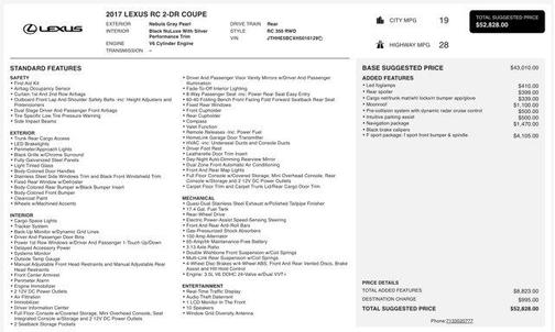 2017 Lexus RC 350 Base