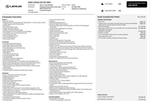 2020 Lexus ES 300h Base