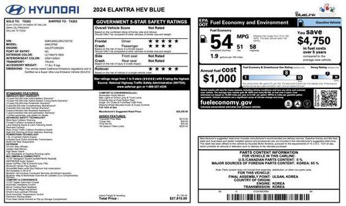 2024 Hyundai ELANTRA HEV Blue