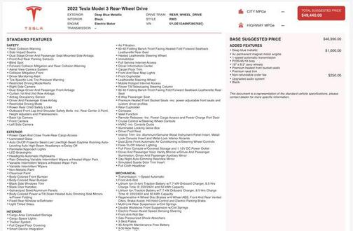 2022 Tesla Model 3 Standard Range