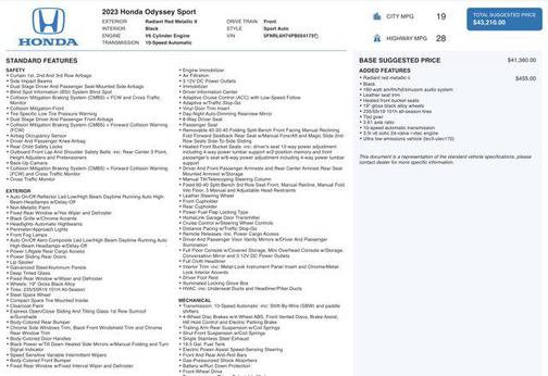 2023 Honda Odyssey Sport