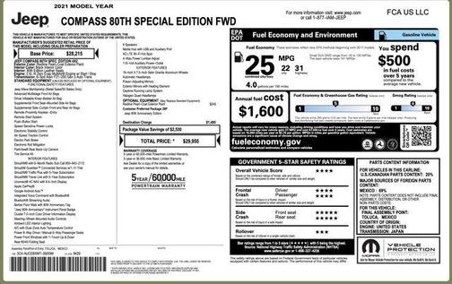 2021 Jeep Compass 80th Special Edition