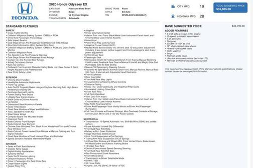 2020 Honda Odyssey EX