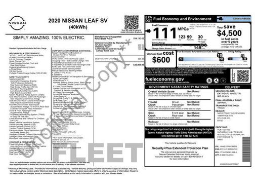 2020 Nissan Leaf SV 40 kWh