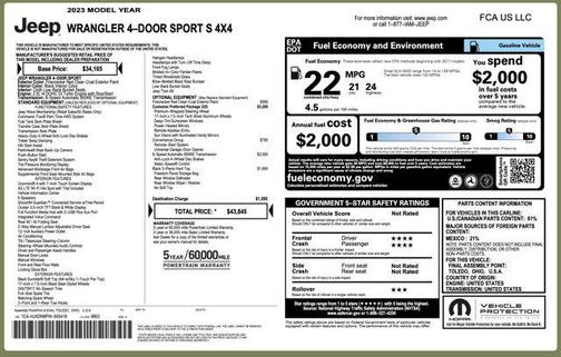 2023 Jeep Wrangler Sport S