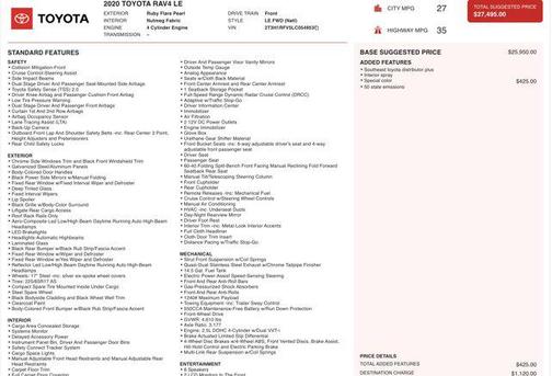 Ruby Flare Pearl 2020 Toyota RAV4 LE