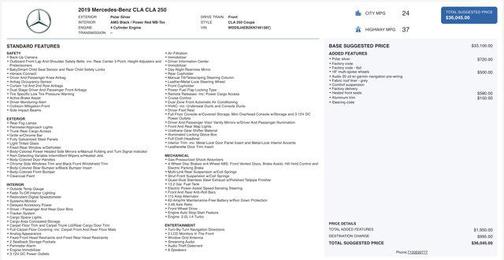 2019 Mercedes-Benz CLA 250 Base