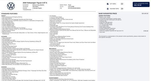 2020 Volkswagen Tiguan 2.0T S