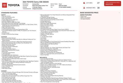 2024 Toyota Camry XSE