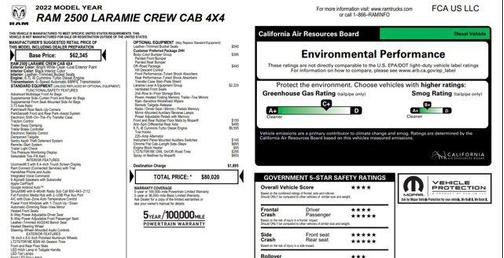 2022 RAM 2500 Laramie Crew Cab 4x4 6'4' Box
