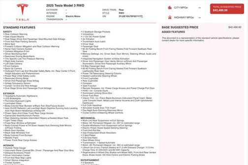 2025 Tesla Model 3 Long Range