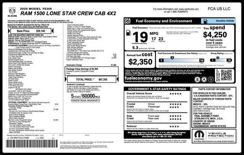 2020 RAM 1500 Lone Star