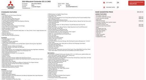 2024 Mitsubishi Outlander ES 2.5 2WD