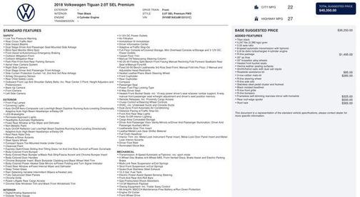 2018 Volkswagen Tiguan 2.0T SEL