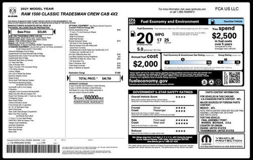 2021 RAM 1500 Tradesman