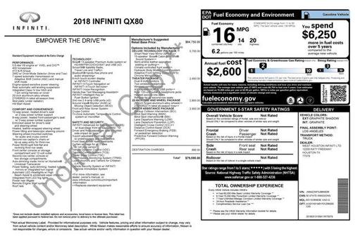 Graphite Shadow 2018 INFINITI QX80 Base