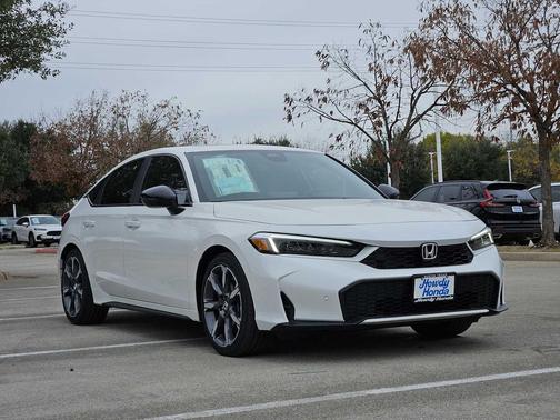 Platinum White Pearl 2026 Honda Civic Hybrid Sport Touring
