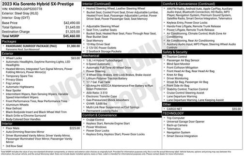2023 Kia Sorento Hybrid SX Prestige