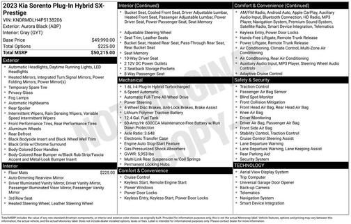 2023 Kia Sorento Plug-In Hybrid SX Prestige