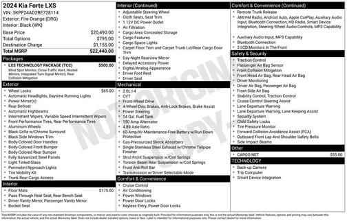 Fire Orange 2024 Kia Forte LXS