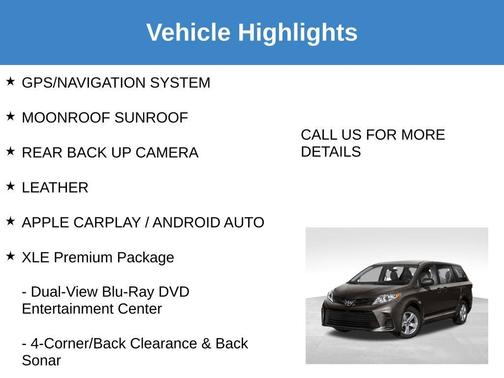 Parisian Night Pearl 2019 Toyota Sienna XLE Premium