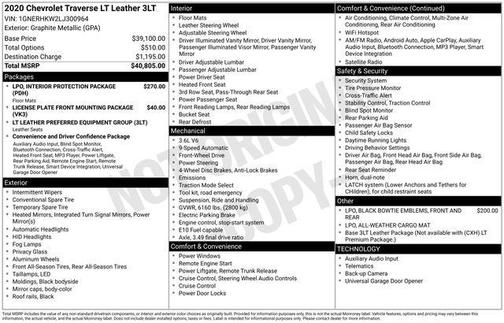 2020 Chevrolet Traverse LT Leather