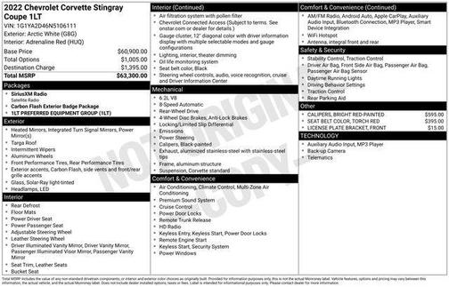 2022 Chevrolet Corvette Stingray w/1LT