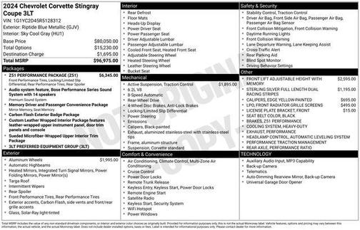 2024 Chevrolet Corvette Stingray w/3LT