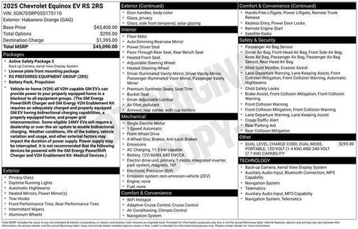Habanero 2025 Chevrolet Equinox EV RS