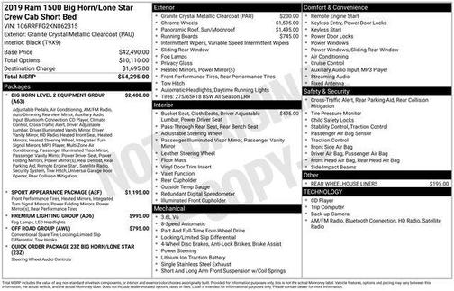 2019 RAM 1500 Big Horn
