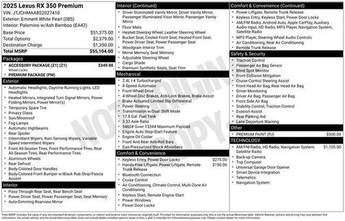 2025 Lexus RX 350 Premium