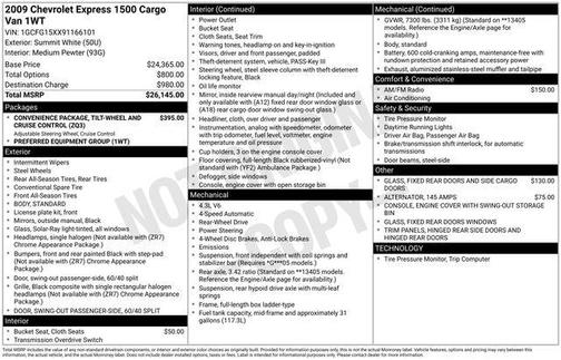 2009 Chevrolet Express 1500 Cargo