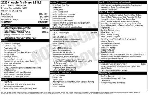 2025 Chevrolet Trailblazer LS