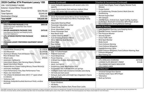 2020 Cadillac XT4 Premium Luxury