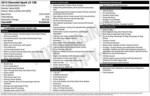 2013 Chevrolet Spark LS