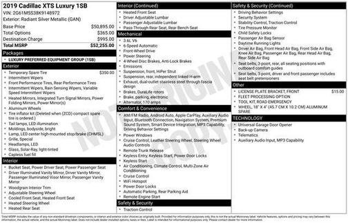 Radiant Silver Metallic 2019 Cadillac XTS Luxury