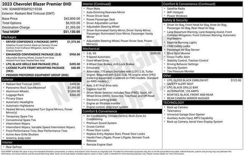 Radiant Red 2023 Chevrolet Blazer Premier