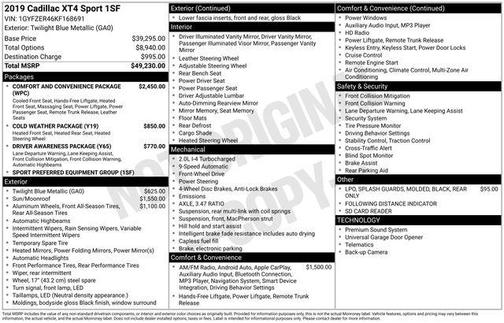 2019 Cadillac XT4 Sport