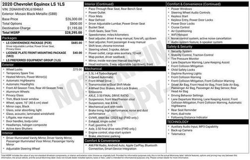 Mosaic Black Metallic 2020 Chevrolet Equinox LS