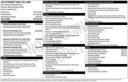2018 INFINITI Q50 3.0t LUXE