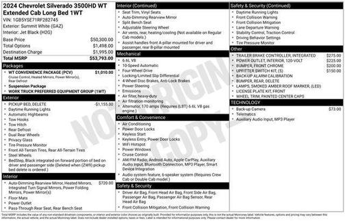 Summit White 2024 Chevrolet Silverado 3500 WT