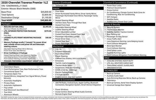 2020 Chevrolet Traverse Premier