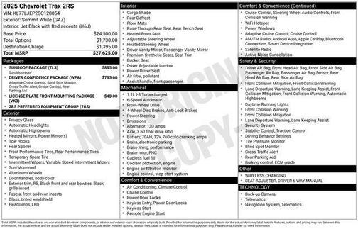 Summit White 2025 Chevrolet Trax 2RS