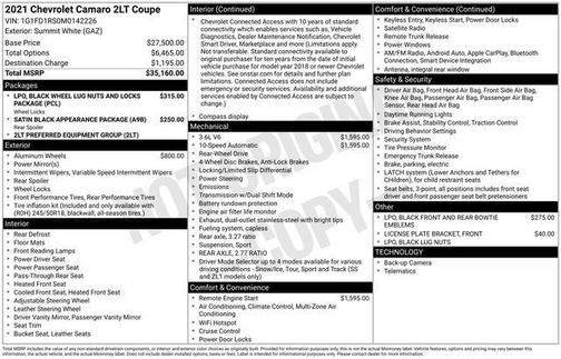 2021 Chevrolet Camaro 2LT