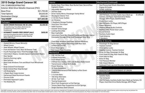 2015 Dodge Grand Caravan AVP/SE