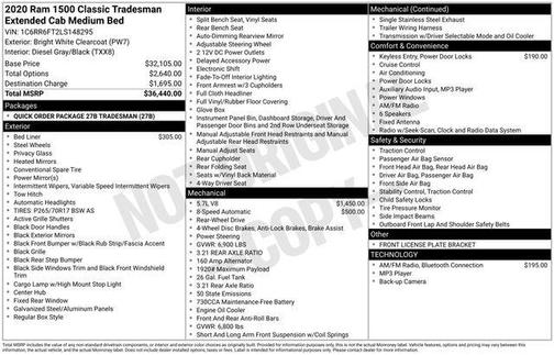 2020 RAM 1500 Classic Tradesman