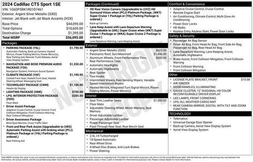 2024 Cadillac CT5 Sport RWD
