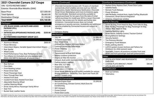 2021 Chevrolet Camaro 2LT